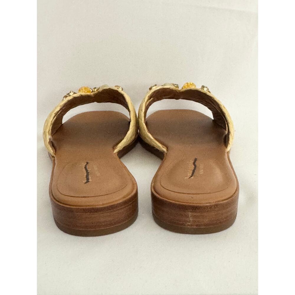 Kate Spade Dock Crystal Raffia Slides 10B NIB Defaced Sandals - Picture 10 of 14